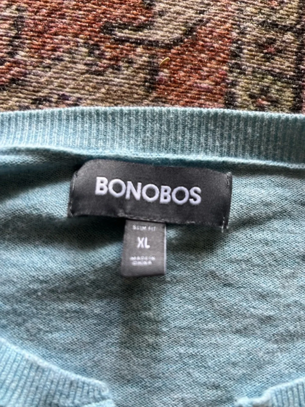 Bonobos Light Blue V-Neck Henley Sweater - Picture 2 of 6